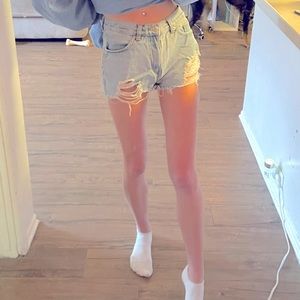 Brandy Melville denim ripped shorts